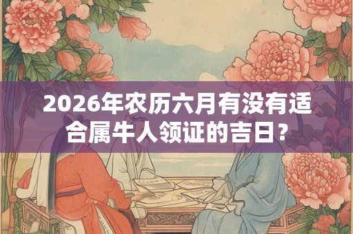 2026年农历六月有没有适合属牛人领证的吉日? 2026年农历六月有没有适合属牛人领证的吉日?
