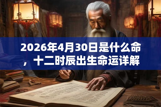2026年4月30日是什么命，十二时辰出生命运详解