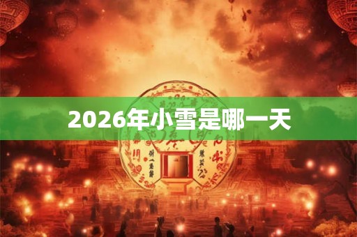 2026年小雪是哪一天