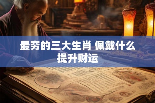 最穷的三大生肖 佩戴什么提升财运 最穷的三大生肖 佩戴什么提升财运