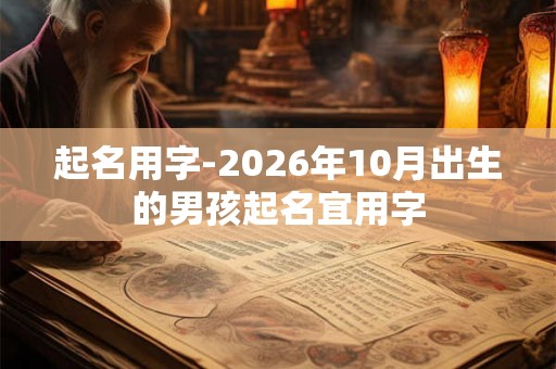 起名用字-2026年10月出生的男孩起名宜用字