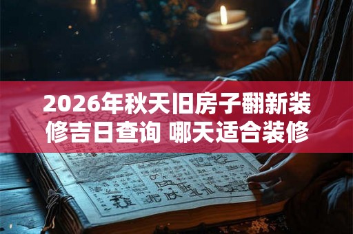 2026年秋天旧房子翻新装修吉日查询 哪天适合装修