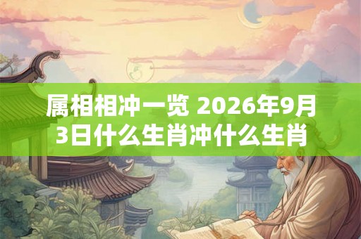 属相相冲一览 2026年9月3日什么生肖冲什么生肖
