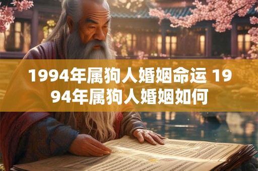 1994年属狗人婚姻命运 1994年属狗人婚姻如何