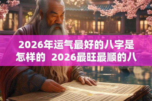2026年运气最好的八字是怎样的  2026最旺最顺的八字