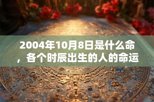 2004年10月8日是什么命，各个时辰出生的人的命运