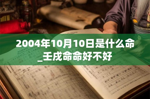 2004年10月10日是什么命_壬戌命命好不好