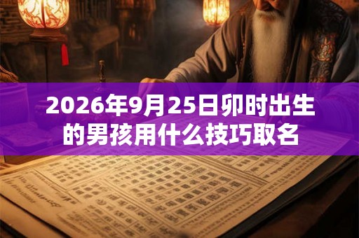 2026年9月25日卯时出生的男孩用什么技巧取名