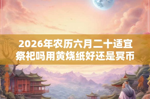 2026年农历六月二十适宜祭祀吗用黄烧纸好还是冥币好