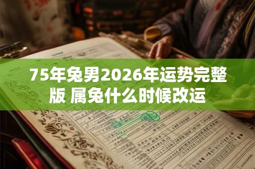 75年兔男2026年运势完整版 属兔什么时候改运