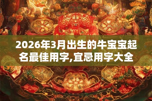 2026年3月出生的牛宝宝起名最佳用字,宜忌用字大全