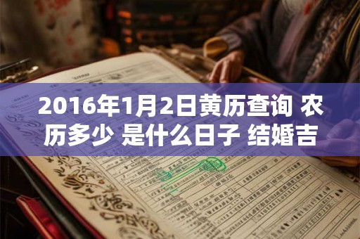 2016年1月2日黄历查询 农历多少 是什么日子 结婚吉时 2016年1月2日黄历查询 农历多少 是什么日子 结婚吉时