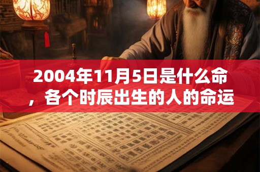 2004年11月5日是什么命,各个时辰出生的人的命运 2004年11月5日是什么命,各个时辰出生的人的命运