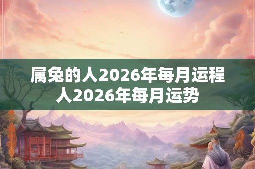 属兔的人2026年每月运程人2026年每月运势