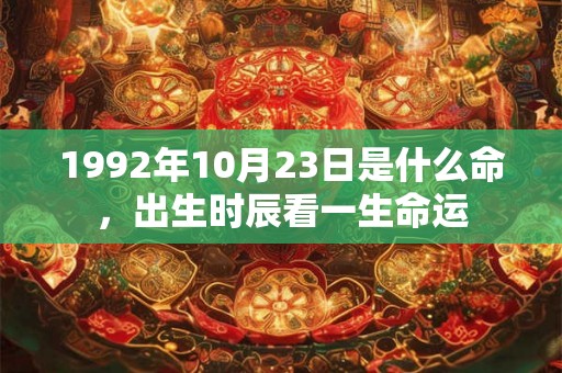 1992年10月23日是什么命,出生时辰看一生命运 1992年10月23日是什么命,出生时辰看一生命运