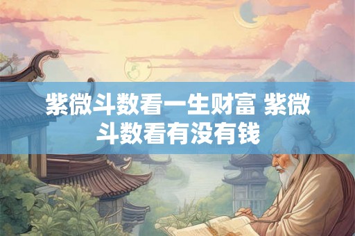 紫微斗数看一生财富 紫微斗数看有没有钱