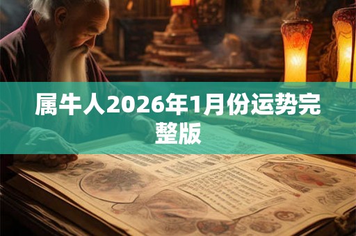 属牛人2026年1月份运势完整版 属牛人2026年1月份运势完整版