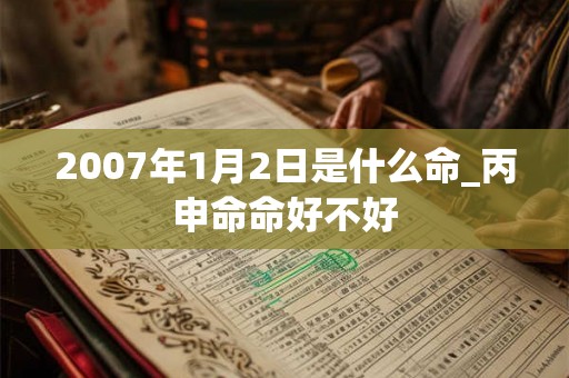 2007年1月2日是什么命_丙申命命好不好