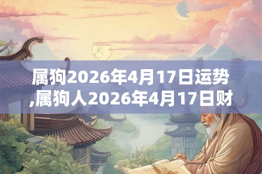 属狗2026年4月17日运势,属狗人2026年4月17日财运,生肖狗2026年4月17日运势