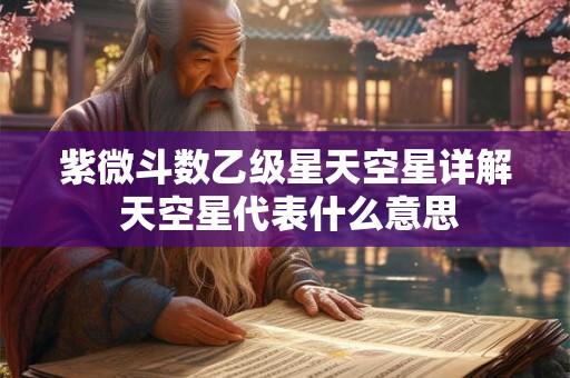 紫微斗数乙级星天空星详解 天空星代表什么意思
