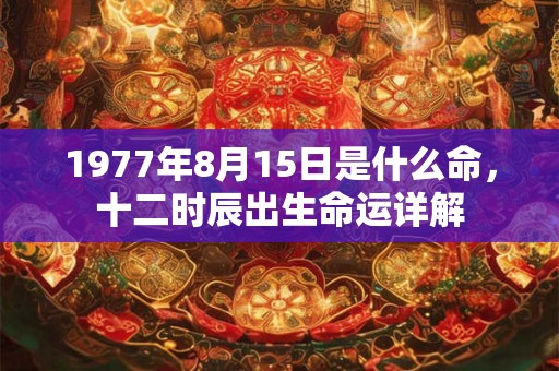 1977年8月15日是什么命，十二时辰出生命运详解