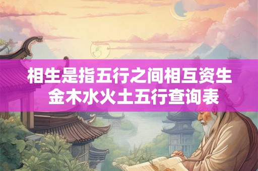 相生是指五行之间相互资生  金木水火土五行查询表
