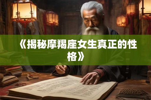 《揭秘摩羯座女生真正的性格》 《揭秘摩羯座女生真正的性格》