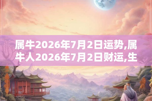 属牛2026年7月2日运势,属牛人2026年7月2日财运,生肖牛2026年7月2日运势 属牛2026年7月2日运势,属牛人2026年7月2日财运,生肖牛2026年7月2日运势