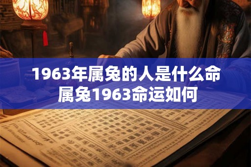 1963年属兔的人是什么命 属兔1963命运如何