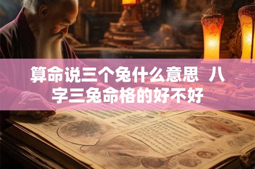 算命说三个兔什么意思  八字三兔命格的好不好