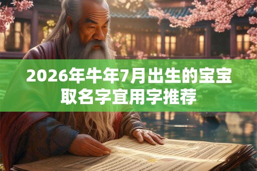 2026年牛年7月出生的宝宝取名字宜用字推荐