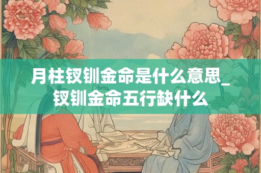 月柱钗钏金命是什么意思_钗钏金命五行缺什么 月柱钗钏金命是什么意思_钗钏金命五行缺什么