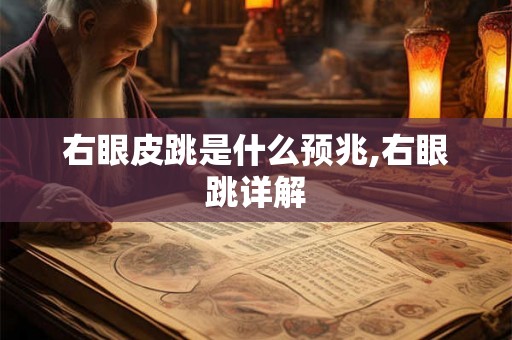 右眼皮跳是什么预兆,右眼跳详解 右眼皮跳是什么预兆,右眼跳详解