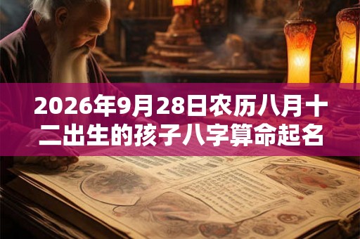 2026年9月28日农历八月十二出生的孩子八字算命起名字