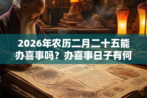 2026年农历二月二十五能办喜事吗?办喜事日子有何讲究? 2026年农历二月二十五能办喜事吗?办喜事日子有何讲究?