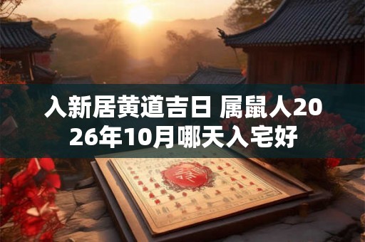 入新居黄道吉日 属鼠人2026年10月哪天入宅好