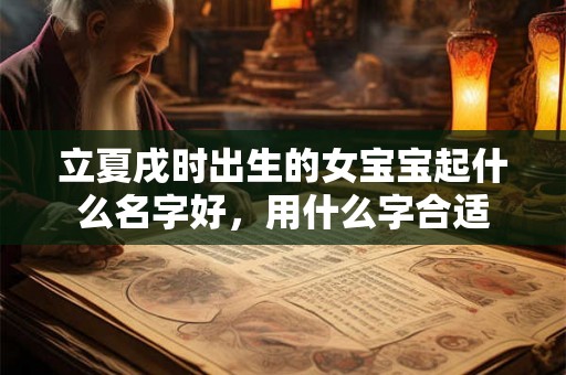 立夏戌时出生的女宝宝起什么名字好，用什么字合适