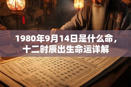 1980年9月14日是什么命，十二时辰出生命运详解