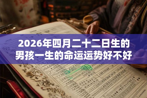 2026年四月二十二日生的男孩一生的命运运势好不好？