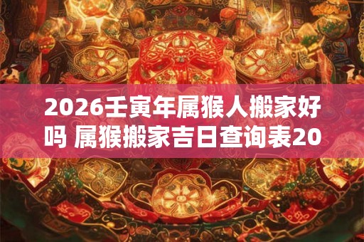 2026壬寅年属猴人搬家好吗 属猴搬家吉日查询表2026