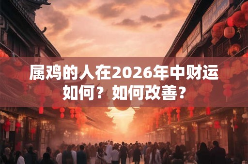 属鸡的人在2026年中财运如何？如何改善？