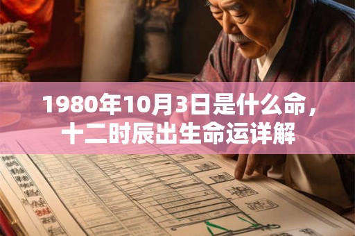 1980年10月3日是什么命，十二时辰出生命运详解