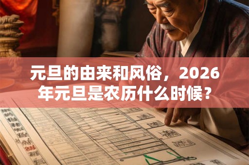 元旦的由来和风俗，2026年元旦是农历什么时候？