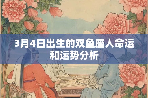 3月4日出生的双鱼座人命运和运势分析