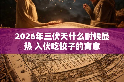 2026年三伏天什么时候最热 入伏吃饺子的寓意