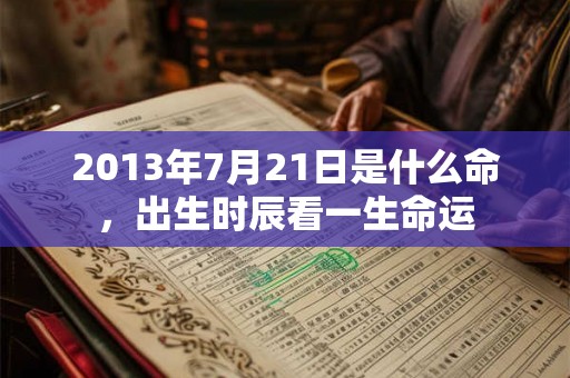 2013年7月21日是什么命，出生时辰看一生命运