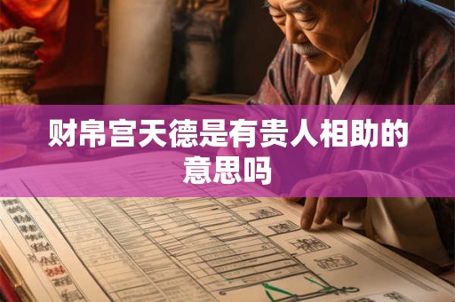 财帛宫天德是有贵人相助的意思吗