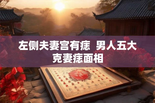 左侧夫妻宫有痣  男人五大克妻痣面相