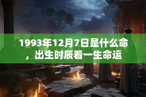 1993年12月7日是什么命，出生时辰看一生命运
