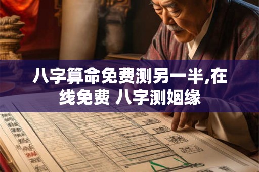 八字算命免费测另一半,在线免费 八字测姻缘